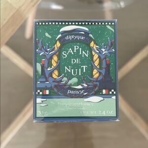 Diptyque Sapin de Nuit Candle with Green and Red Design